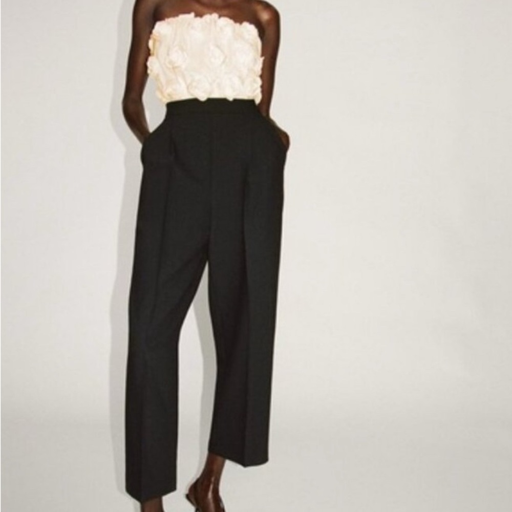 Zara black and white strapless show stopper